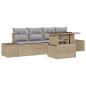 Preview: 5-teiliges Garten-Sofa-Set mit Kissen - Beiges Poly-Rattan