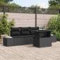 Preview: ARDEBO.de - 5-teiliges Garten-Sofa-Set mit Kissen Schwarz Poly Rattan
