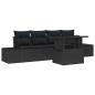 Preview: 5-teiliges Garten-Sofa-Set mit Kissen Schwarz Poly Rattan