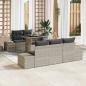 Preview: ARDEBO.de - 6-teiliges Garten-Sofa-Set mit Kissen in Hellgrau aus Poly-Rattan