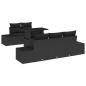 Preview: 6-teiliges Garten Sofa Set mit Kissen Schwarz Poly Rattan