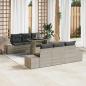 Preview: ARDEBO.de - 7-teiliges Garten-Sofa-Set mit Kissen in Hellgrauem Poly-Rattan