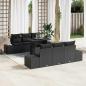 Preview: ARDEBO.de - 7-teiliges Garten Sofa Set mit Kissen Schwarz Poly-Rattan