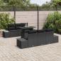 Preview: 7-teiliges Garten Sofa Set mit Kissen Schwarz Poly-Rattan