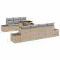 Preview: 8-teiliges Garten Sofa Set mit Kissen in beigem Poly Rattan