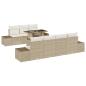 Preview: 8-teiliges Garten Sofa Set mit Kissen Beige Poly Rattan
