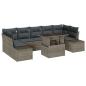 Preview: 8-teiliges Garten Sofa Set mit Kissen Grau Poly Rattan