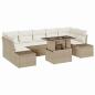 Preview: 8-teiliges Garten Sofa Set mit Kissen Beige Poly Rattan