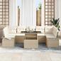 Preview: 8-teiliges Garten Sofa Set mit Kissen Beige Poly Rattan