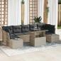 Preview: ARDEBO.de - 8-teiliges Garten Sofa Set mit Kissen Hellgrau Poly-Rattan