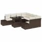 Preview: 9-teiliges Garten Sofa Set mit Kissen Braun Poly Rattan