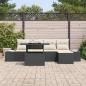 Preview: 6-teiliges Garten Sofa Set mit Kissen Schwarz Poly Rattan