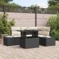 Preview: ARDEBO.de - 5-teiliges Garten-Sofa-Set mit Kissen Schwarz Poly-Rattan