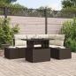 Preview: ARDEBO.de - 5-teiliges Garten Sofa Set mit Kissen Braun Poly Rattan