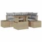 Preview: 5-teiliges Garten Sofa Set mit Kissen Beige Poly Rattan