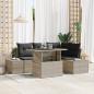 Preview: ARDEBO.de - 5-teiliges Garten Sofa Set mit Kissen Hellgrau Poly-Rattan