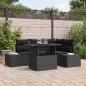Preview: ARDEBO.de - 5-teiliges Garten Sofa Set mit Kissen Schwarz Poly Rattan