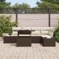 Preview: Garten-Sofa-Set mit Kissen 6 pcs Braun Poly Rattan