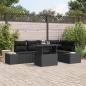 Preview: ARDEBO.de - 6-teiliges Garten-Sofa-Set mit Kissen aus grauem Poly-Rattan