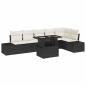 Preview: Garten-Sofa-Set mit Kissen mit Speicher 7 pcs Schwarz und Creme