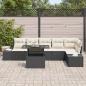Preview: Garten-Sofa-Set mit Kissen mit Speicher 7 pcs Schwarz und Creme