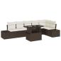 Preview: 7-teiliges Garten-Sofa-Set mit Kissen aus braunem Poly-Rattan