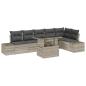Preview: Gartensofa-set mit Kissen 7 pcs Hellgrau Poly-Rattan