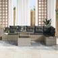 Preview: Gartensofa-set mit Kissen 7 pcs Hellgrau Poly-Rattan