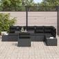 Preview: 7-teiliges Garten-Sofa-Set mit Kissen Schwarz Poly-Rattan
