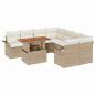 Preview: 9-teiliges Garten Sofa Set mit Kissen Beige Poly Rattan Akazie