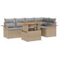 Preview: Garten-Sofa-Set mit Kissen 6 pcs Beige und Hellgrau