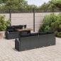 Preview: 8-teilige Garten-Essgruppe mit Kissen Schwarz Poly Rattan Akazie