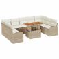 Preview: 10-teiliges Garten Essset mit Kissen beige Poly Rattan Akazie