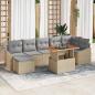 Preview: ARDEBO.de - 8-teiliges Garten Esszimmer Set mit Kissen Beige Poly Rattan Akazie