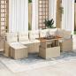 Preview: ARDEBO.de - 8-teilige Garten-Essgruppe mit Kissen Beige Poly Rattan Akazie