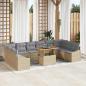 Preview: ARDEBO.de - Gartensofa-set 11 Stk. Beige und Grau