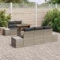 Preview: 6-teiliges Garten Essset mit Kissen Grau Poly Rattan Akazie