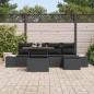 Preview: 6-teilige Garten-Dining-Set mit Kissen Schwarz Poly-Rattan Akazie
