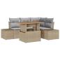 Preview: 5-teilige Garten-Essgruppe mit Kissen ? Beige Poly Rattan Akazie