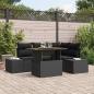 Preview: ARDEBO.de - 5-teiliges Garten-Ess-Set mit Kissen Schwarz Poly-Rattan Akazie