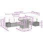 Preview: 7-teiliges Garten Essset mit Kissen Grau Poly Rattan Akazie