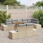 Preview: 9-teiliges Garten Essgruppe mit Kissen Beige Poly Rattan Akazie