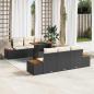 Preview: ARDEBO.de - Gartensofa-set 7 Stk. Schwarz und Beige