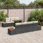 Preview: 8-teiliges Garten-Esszimmer-Set mit Kissen Schwarz Poly-Rattan Akazie