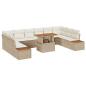 Preview: 11-teilige Garten-Essgruppe mit Kissen Beige Poly-Rattan Akazie