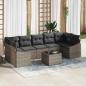 Preview: ARDEBO.de - 8-teiliges Garten-Sofa-Set mit Kissen Grau Poly Rattan