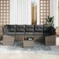 Preview: 8-teiliges Garten-Sofa-Set mit Kissen Grau Poly Rattan