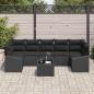 Preview: ARDEBO.de - 8-teiliges Garten-Sofa-Set mit Kissen Schwarz Poly-Rattan