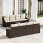 Preview: ARDEBO.de - 7-teilige Garten Sofa Set mit Kissen Braun Poly Rattan