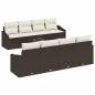 Preview: 7-teilige Garten Sofa Set mit Kissen Braun Poly Rattan